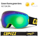 COPOZZ Marke Professionelle Skibrille Doppelschichten Objektiv Anti-Fog UV400 Große Skibrille Skifahren Snowboard Männer Frauen Schneebrille
