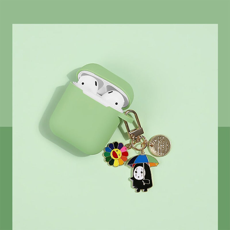 Bonita funda coreana de silicona con perlas para Apple Airpods 1 2, accesorios de funda, funda protectora para auriculares inalámbricos, llavero con forma de perro cereza