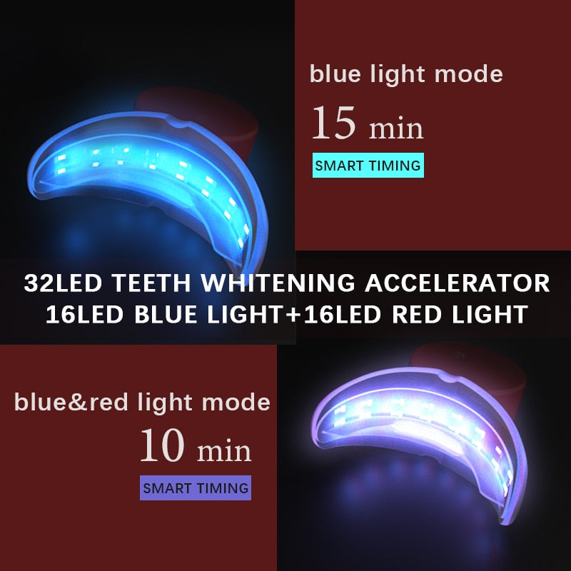 Blanqueamiento Dental azul y rojo luz fría blanqueamiento Dental 35% Gel de peróxido de urea 3*2ml juego de blanqueamiento Dental Oral dropshopping 2020