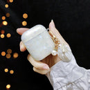 Süße koreanische Perle Silikonhülle für Apple Airpods 1 2 Hülle Zubehör kabellose Kopfhörer Schutzhülle Cherry Dog Schlüsselanhänger