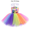 Arco Iris lentejuelas unicornio niños disfraces princesa niña vestido fiesta disfraz Halloween flor niñas vestidos para bodas rodilla