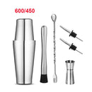 UPORS Edelstahl-Cocktail-Set 550 ml/750 ml Cocktail-Shaker-Set mit Stößel, Jigger, Barlöffel, Eiszange, Barkeeper-Kit, Bar-Set