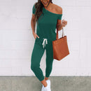 2022 Summer Off Shoulder Jumpsuit Women Overalls Elegant Romper Women Long Black Jumpsuit Female Romper Overalls For Women