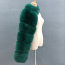 Abrigo de piel de zorro Real de lujo a la moda para mujer con manga de piel nueva llegada