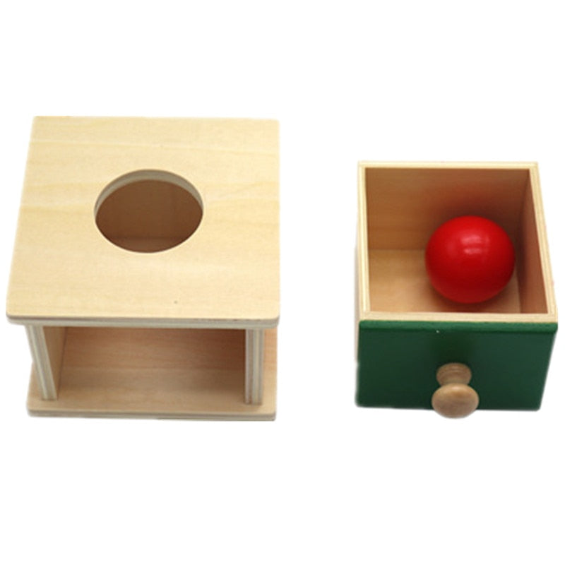 Juguete Montessori para niños, caja de monedas de madera para bebés, caja de bolas, aprendizaje educativo, entrenamiento preescolar, juguete de aprendizaje temprano para bebés