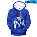 Die neuesten 3D Hisoka Hoodies Sweatshirts Männer Frauen Hoodie Mode Herbst 3D Comic Hisoka Jungen Mädchen Schwarz + Weiß Pullover