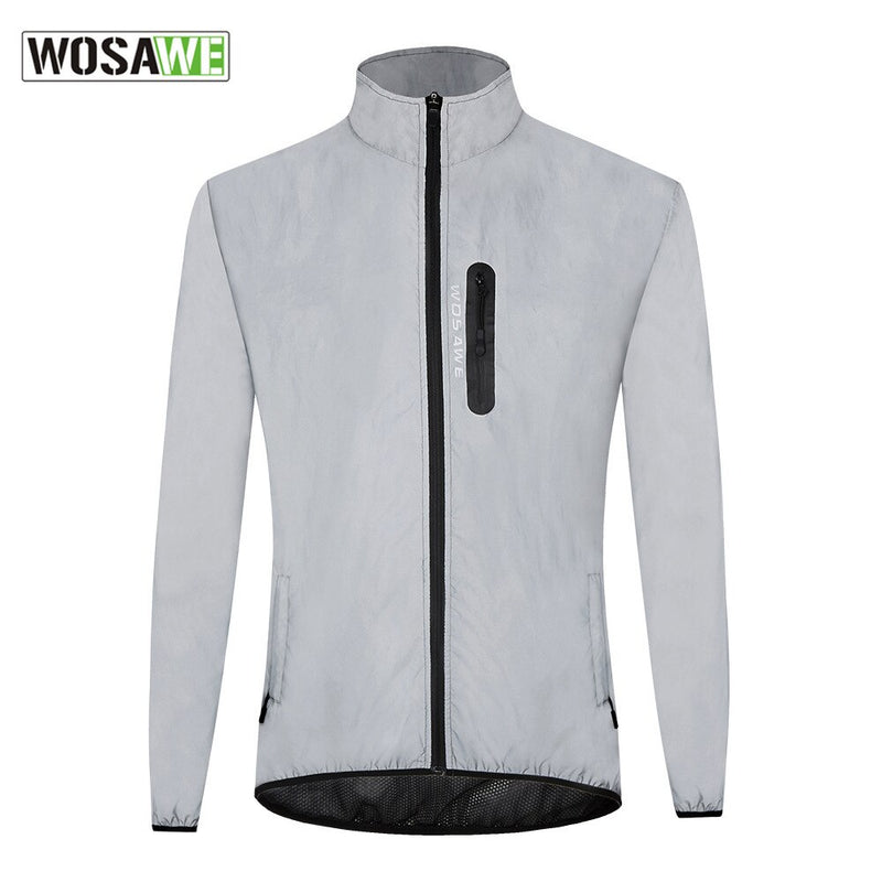 Chaqueta de ciclismo reflectante completa para hombre a prueba de viento impermeable para correr de noche ropa reflectante para montar en bicicleta MTB chaqueta