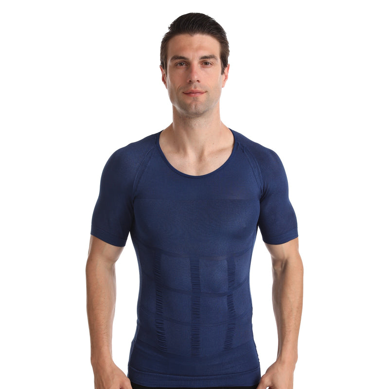 Novedad de 2021, ropa moldeadora para hombre, camiseta de refrigeración, faja moldeadora de cuerpo de compresión