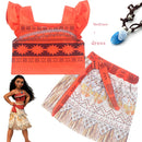 2020 Prinzessin Moana Cosplay Kostüm für Kinder Vaiana Kleid Kostüm mit Halskette für Halloween Kostüme für Kinder Mädchen Geschenke