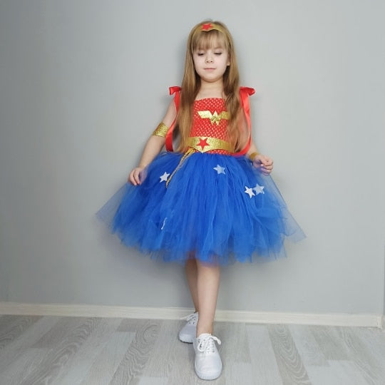 Disfraz de Wonder Girl, disfraz de superhéroe, disfraz de Halloween para niños