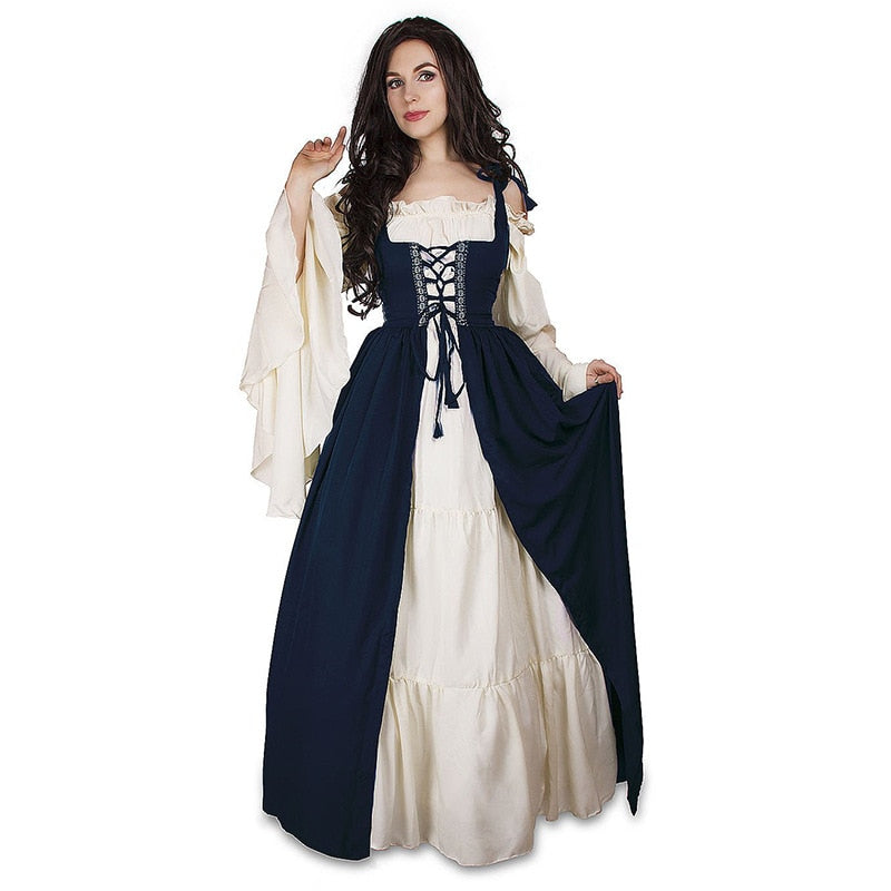 S-6XL Medieval Punk Dress Cosplay Halloween Costumes Women Palace Carnival Party Disguise Princess Female Victorian Vestido Robe