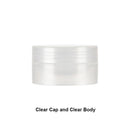 50 Stück Plastikdosen, leere Kosmetikbehälter, transparente Töpfe mit Deckel, weiße Kappe, Cremedose, Dose, Frosty, 3 g, 5 g, 10 g, 30 g, 50 g, 100 g