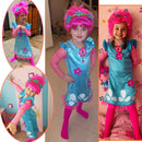 Kinderkostüme Mädchenkleider Trolls Poppy Kostümkleid für Mädchen Halloweenkostüme für Kinder Karnevalskostüm Kostüm
