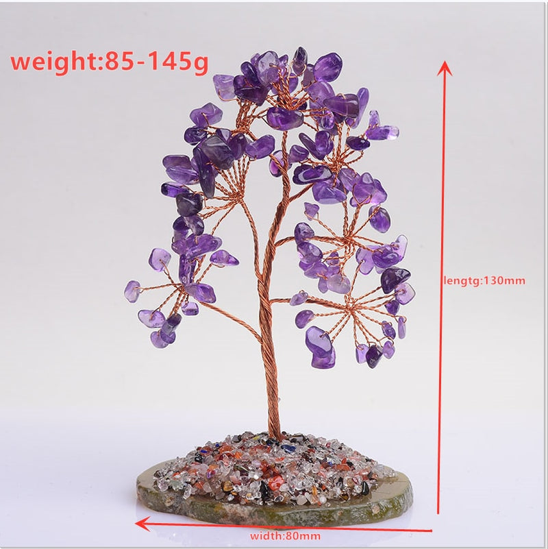 1pc Natural  Amethyst Rose Quartz Tree of Life Rock Mineral Specimen Reiki Healing Home Decoration DIY Gifts Souvenir