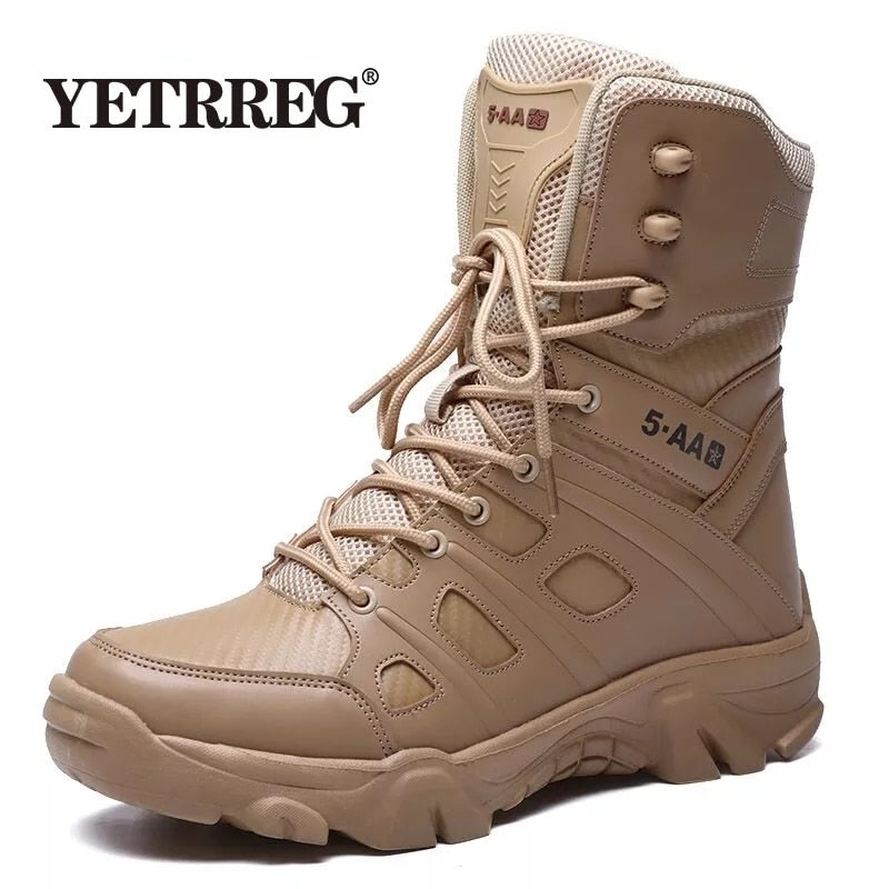 Military Tactical Mens Boots Special Force Leather Waterproof Desert Combat Ankle Boot Army Work Men&