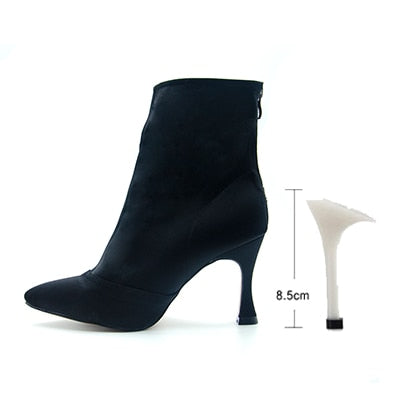 Botas de baile para mujer, zapatos de baile modernos de tela elástica con punta cerrada para mujer, zapatos de baile latino de suela blanda para niñas para fiesta