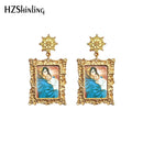 2020 Antik Ohrringe Mutter Gottes Jungfrau Maria Retro Gemälde Glas Cabochon Mandala Anhänger Schmuck für Frauen
