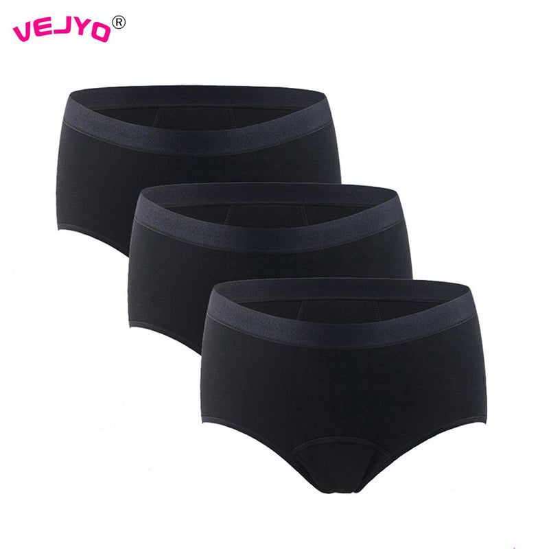 3Pcs/Set Leakproof Menstrual Panties Absorbent Plus Size Bamboo Tampon Free Period Underwear for Women Girls Incontinence Briefs