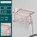 Badezimmer Elektrischer Badetuchwärmer Heizung Handtuchregal Rack Haushalt 55 ℃ Thermostatischer Handtuchtrockner Stanzfreie Heizschiene Schwarz