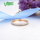 VISTOSO echter 14 Karat 585 Roségold funkelnder Diamant zarter Ring für Frauen Jubiläum Verlobung Mode trendiger feiner Schmuck