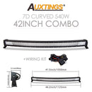 Auxtings 22 32 42 50 52 '' Zoll gebogene LED-Lichtleiste COMBO LED-Arbeitslicht 3D 7D-Leiste, die Offroad-Auto-LKW 4x4 SUV ATV 12V 24V fährt