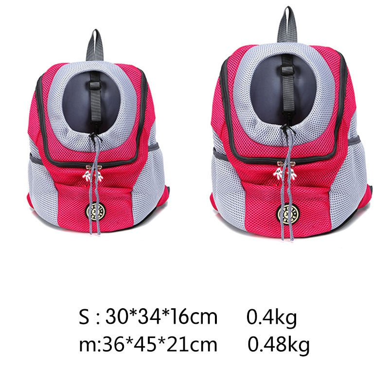 New Out Double Shoulder Portable Travel Backpack Outdoor Pet Dog Carrier Bag Pet Dog Front Bag Mesh Backpack Head