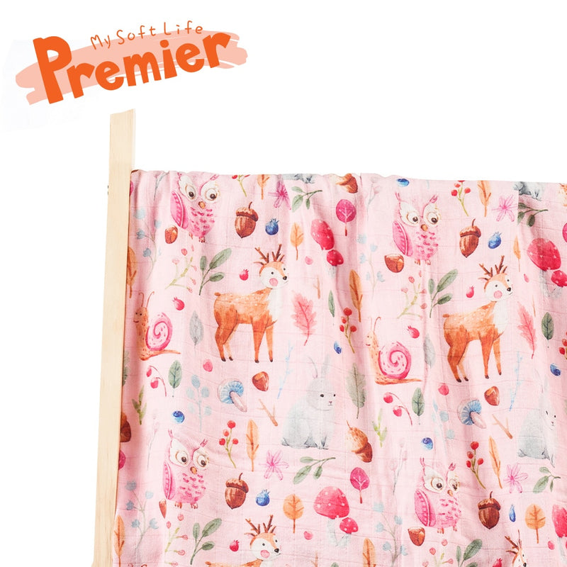 Kangobaby #My Soft Life# Premier Quality Digital Print Muslin Swaddle Blanket High-Grade Gift Box For Newborn Baby