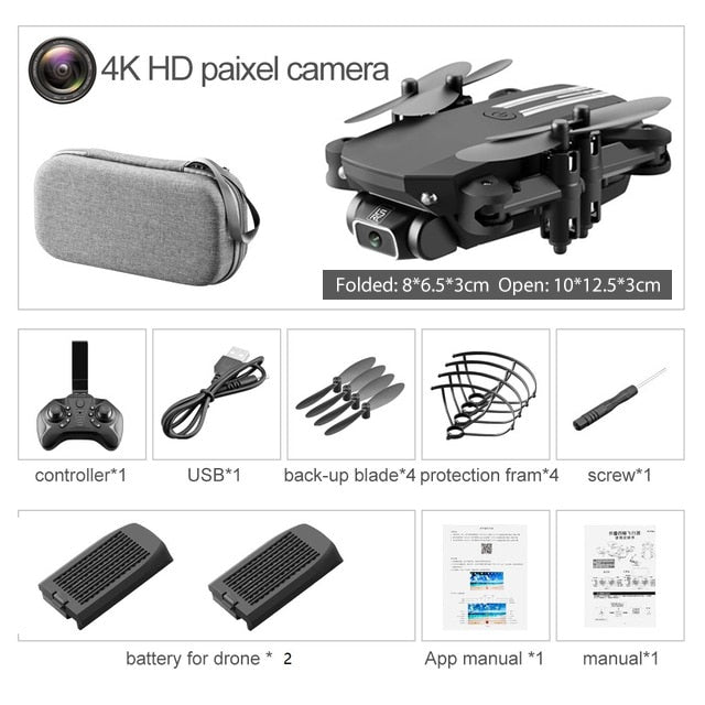 Mini-RC-Drohne 4K HD-Kamera Quadcopter WiFi Fpv Air Pressure Altitude Hold Black And Foldable Mobile Control Dron Toys 2021