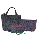 Bolsos de mano para mujer, conjunto de 3 uds. De bolsos cruzados para mujer, bolso de hombro luminoso geométrico, bolso de mano para mujer y bolso de mano holográfico