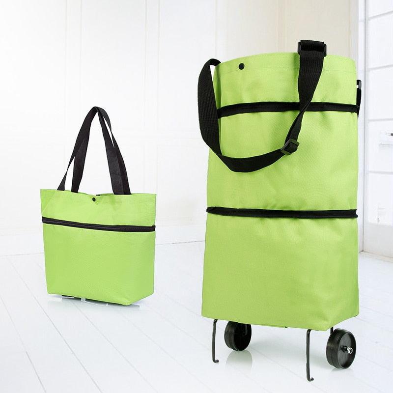 Faltbarer Einkaufswagen-Trolley mit Rädern, faltbare Einkaufstaschen, wiederverwendbare Einkaufstaschen, Lebensmittel-Organizer, Gemüsetasche