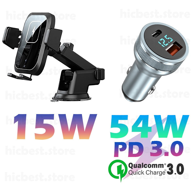 15W Wireless Car Charger Handyhalter für iPhone Wireless Charging Auto Induktionsladegerät Halterung für iPhone 12 SE 11 8 Samsung S20