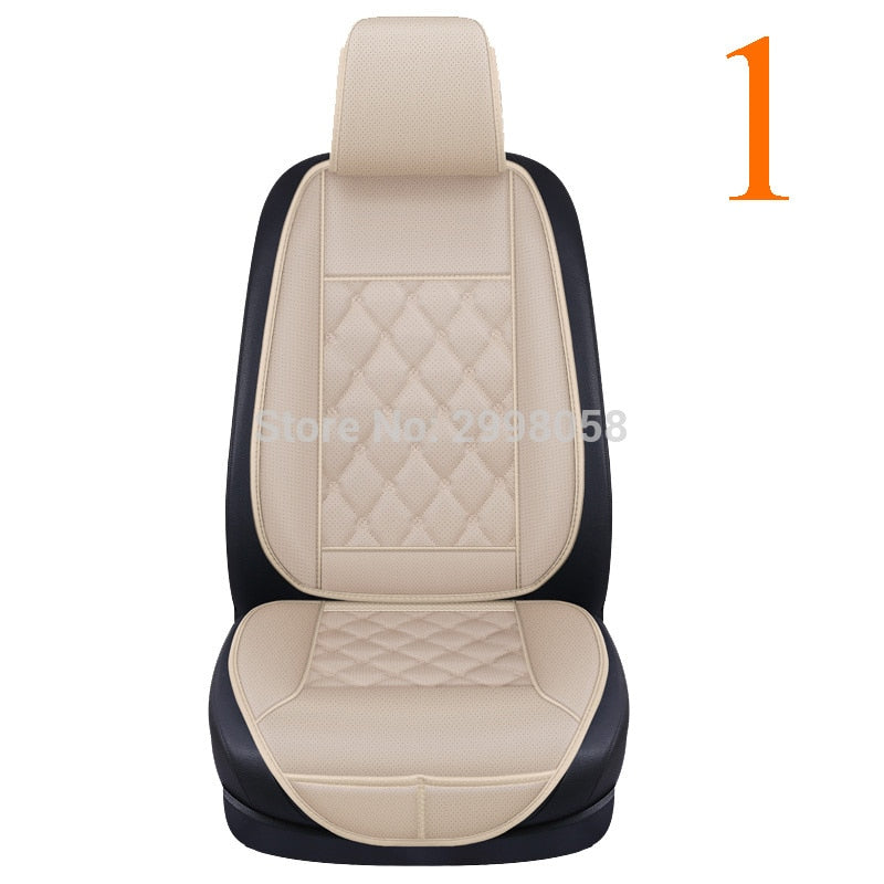 Funda protectora de cuero impermeable para asiento de coche, alfombrilla protectora Universal para asiento delantero, transpirable, para coche, furgoneta, cojín para asiento de coche