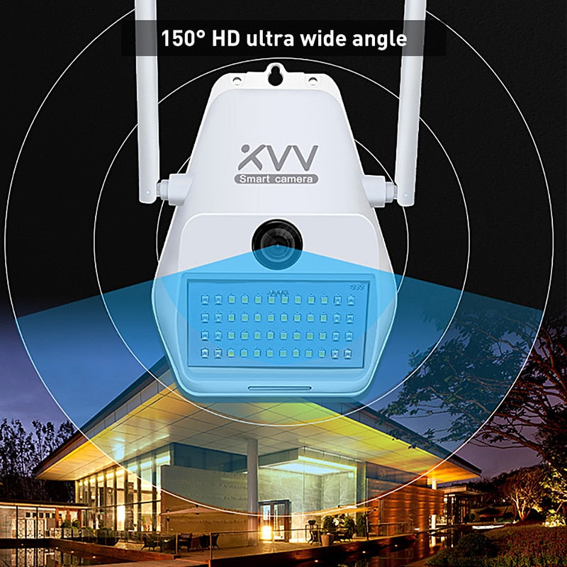 Xiaovv D7 1080P IP Camera 150° Wide Angle Smart WiFi Outdoor Webcam With 16 Infrared Light Wall Yard Lamp Cameras For Mi Home