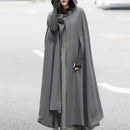 ZANZEA Frauen Poncho Winter Kapuzen Offener Umhang Lose Fester Langer Mantel Hoodies Cosplay Outwear Weihnachten Lässiger Umhang