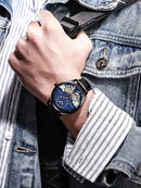 AILANG Echte Marke Herren Doppel Tourbillon leuchtend direkt aussehende mechanische Uhr Automatikuhr Herrenuhr hohles Uhrwerk