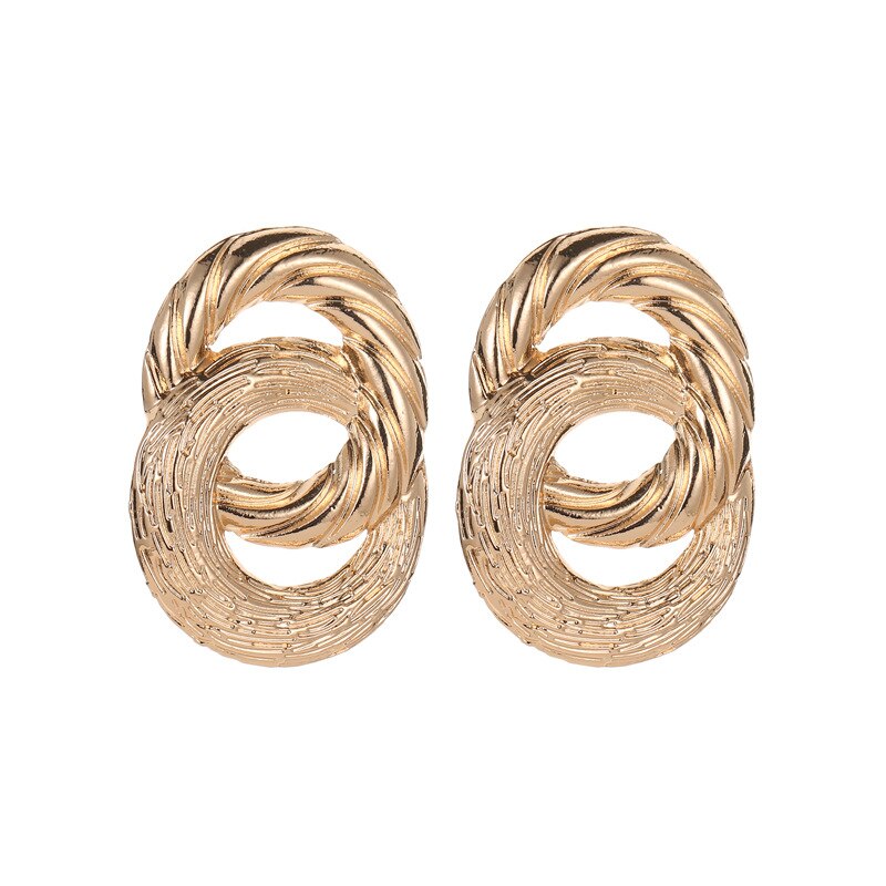 Fashion Gold Drop Ohrringe für Frauen Statement Big Geometric Metallohrring Damen Hängeohrringe 2019 Moderner Schmuck