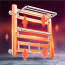 Badezimmer Elektrischer Badetuchwärmer Heizung Handtuchregal Rack Haushalt 55 ℃ Thermostatischer Handtuchtrockner Stanzfreie Heizschiene Schwarz