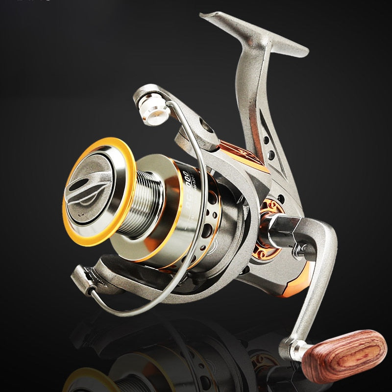 Professional Spinning Fishing Reel 13BB Fishing Coil Wooden Handshake 1000-7000 Series Metal Spining Fishing Reel Wheels