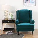 Ohrensessel-Abdeckung Samt-Spandex-Stretch-Schonbezüge für Bürostühle Stilvolles 2-teiliges Set mit Gummiband