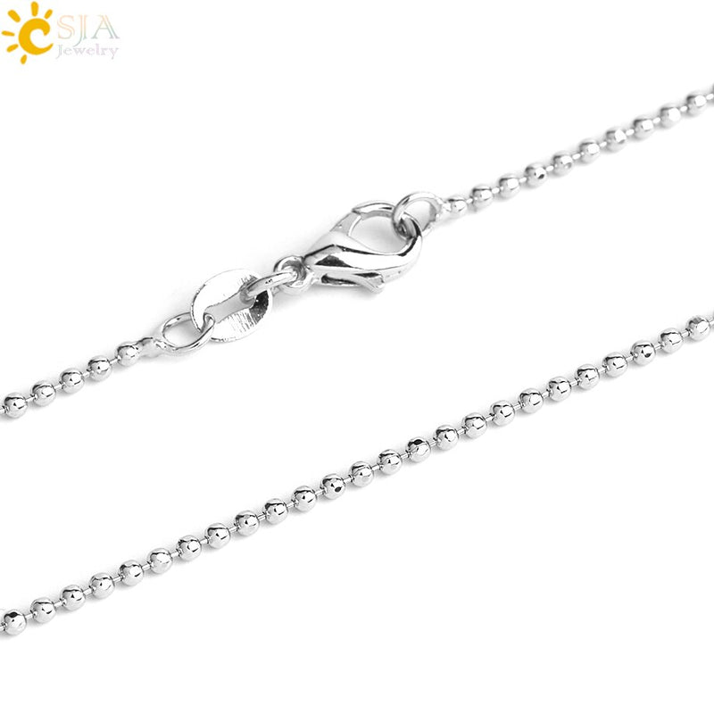 CSJA Baum des Lebens Anhänger Halskette Naturstein Silber Farbe Wire Wrap Quarz Kristall Chip Perle Blume Reiki Schmuck Frauen G306