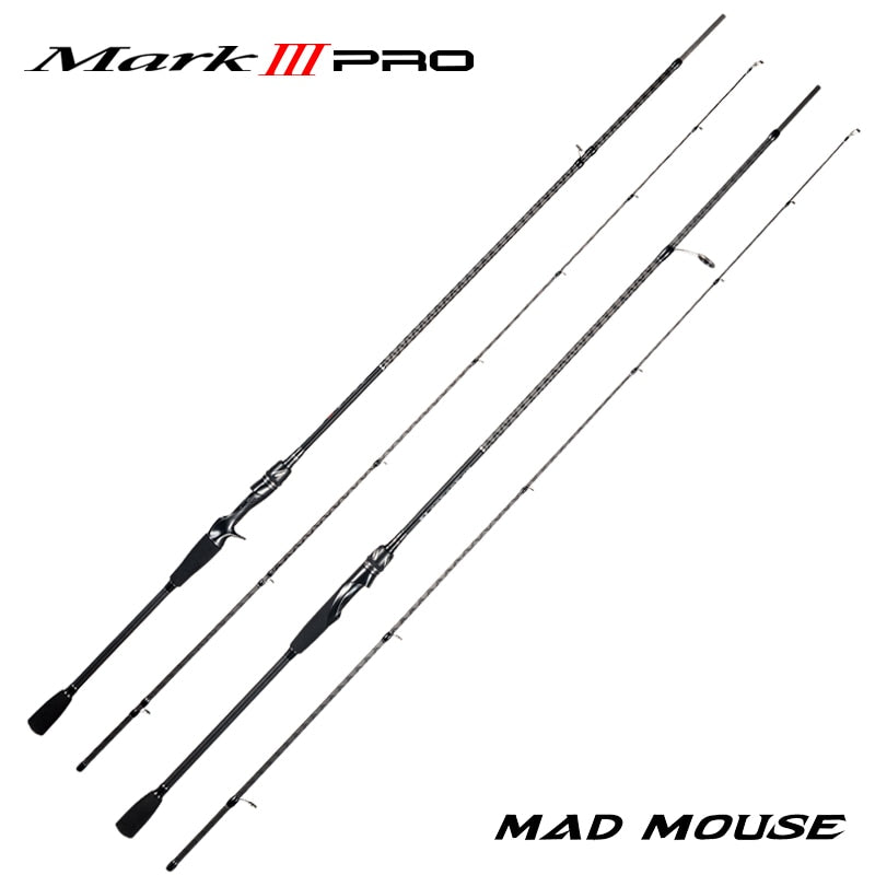 Neu MADMOUSE MARK III PRO Lure Angelrute 1,98 m 2,09 m 2,28 m N/ML Power MF Action Lure WT 3-21 g 2 Stück Spinning Casting Ruten