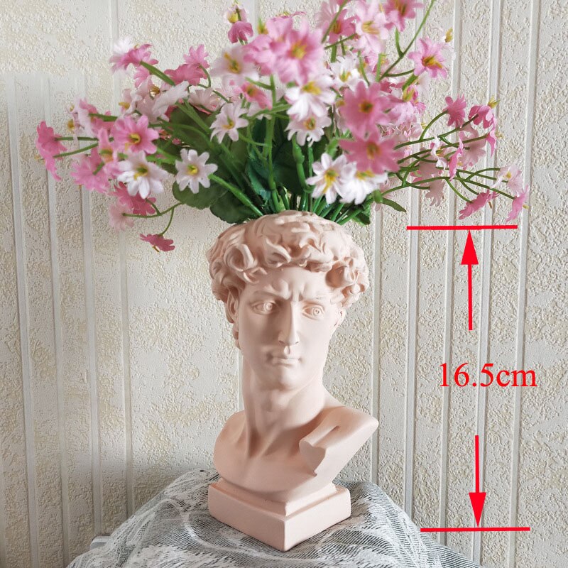 Resin Vase Home Decoration Makeup Brush Storage Box Pen Holder European Style Decoration Head Sculpture Model Wedding