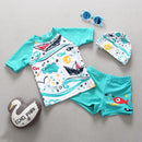 Swimwear for Children 3 Pieces Long Sleeve Swimsuit Kids Sun UV Protection Baby Bathing Clothes Child Toddler Swimming Suit Boys