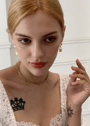 Brass With 18K Gold Padlock Statement Drop Earring Women Fine Jewelry Designer T Show Runway Gown Jewelry Rare INS Japan Korean