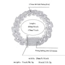 TOPGRILLZ Micro paved Cubic Zircon Big Box Clasp 20mm Cuban Bracelet Bling Hip hop Jewelry  AAA CZ Cuban Chain Bracelet 7-9 Inch