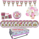 Unicorn Party Supplies Einweggeschirr-Set Kindergeburtstagsfeier Dekoration Unicornio Decor Plates Cup Banner Baby Shower