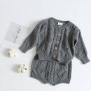 Marke Baumwolle Jungen Mädchen Baby Strickpullover Strickjacke + Shorts Anzug Neue 2021 Herbst Winter Kinder Kleidung Baby Kleidung Anzug