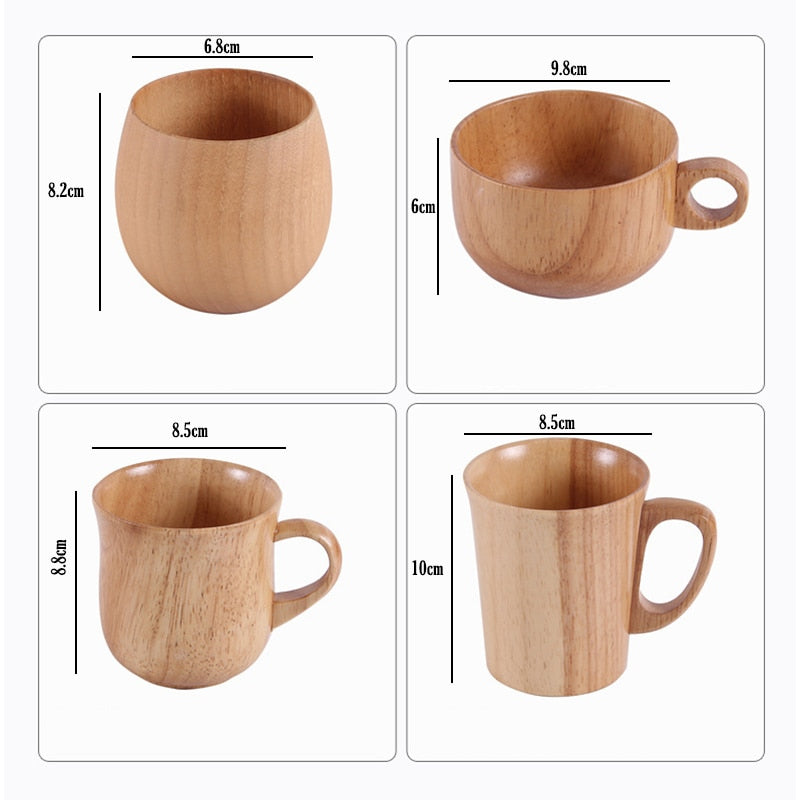 Creative Natural Jujube Wood Mugs Japan Style Breakfast Beer Milk Mug Green Tea Coffee Wooden Cup Water Bottle Home Drinkware