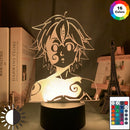 Lámpara de luz nocturna acrílica Manga los siete pecados capitales Gadget para la habitación del hogar luz decorativa Meliodas figura lámpara de mesa para niños regalo