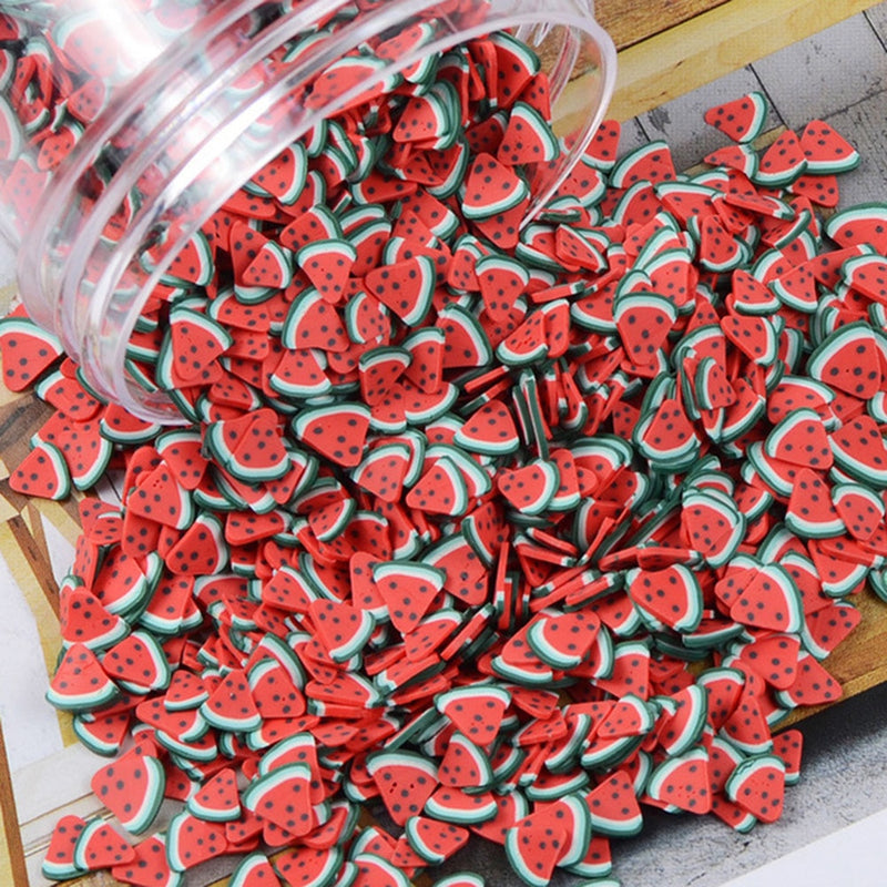 1000pcs/bag Polymer Clay Fruit Slices 5mm Diameter DIY Nail Art Decorations Sticker Mixed 23 Type Designs Tools Fruit Slice JK06